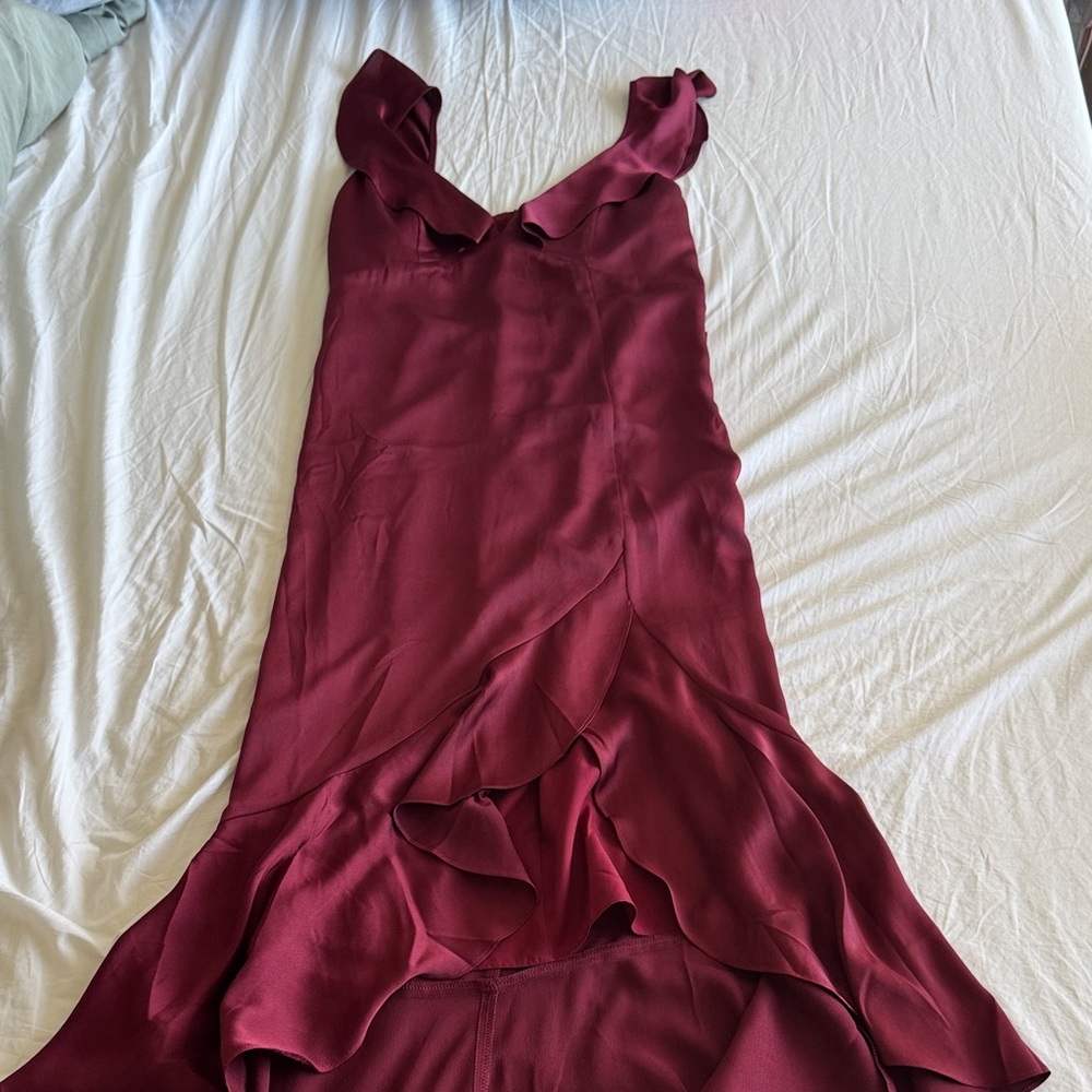 Express Elegant high Low Burgundy Dress